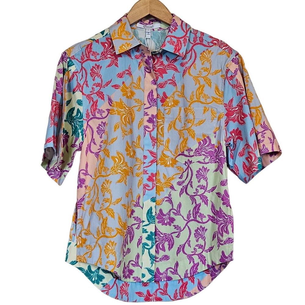 Derek Lam 10 Crosby Mulitcolor Keaton Floral Print Button-Down Shirt‎ Women's 2